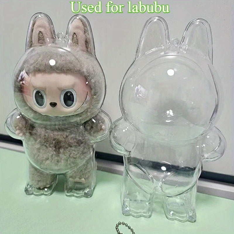 Labubu Monster Series Acrylic Protection Box Set (With Safety Buckle) - Transparent Display Box, Dustproof and Wear-resistant, Labubu Storage Box, Decoration Collection Box, Birthday, Party, Father's Day, Mother's Day, Christmas Gift Choice