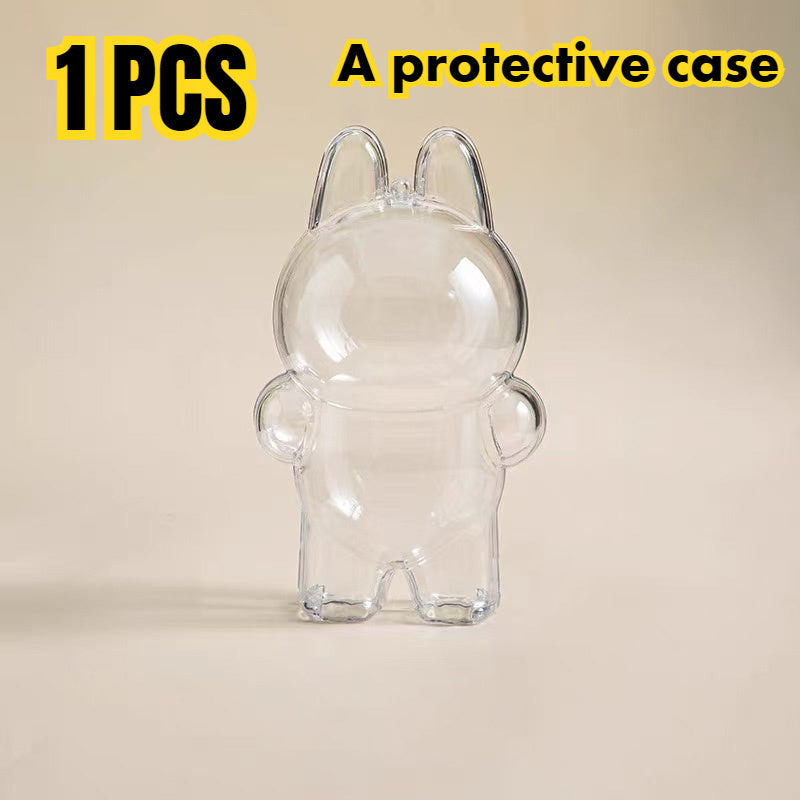 Labubu Monster Series Acrylic Protection Box Set (With Safety Buckle) - Transparent Display Box, Dustproof and Wear-resistant, Labubu Storage Box, Decoration Collection Box, Birthday, Party, Father's Day, Mother's Day, Christmas Gift Choice