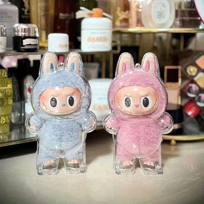Labubu Monster Series Acrylic Protection Box Set (With Safety Buckle) - Transparent Display Box, Dustproof and Wear-resistant, Labubu Storage Box, Decoration Collection Box, Birthday, Party, Father's Day, Mother's Day, Christmas Gift Choice