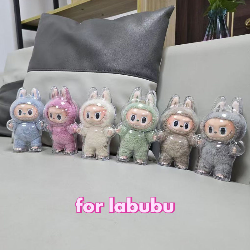 Labubu Monster Series Acrylic Protection Box Set (With Safety Buckle) - Transparent Display Box, Dustproof and Wear-resistant, Labubu Storage Box, Decoration Collection Box, Birthday, Party, Father's Day, Mother's Day, Christmas Gift Choice